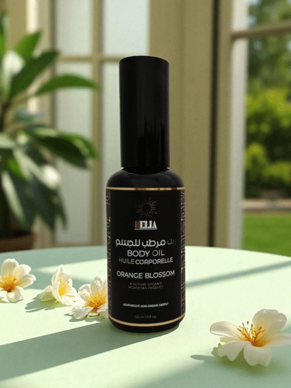 Huile Corporelle à la Fleur d’Oranger – Argan & Évasion Sensorielle
